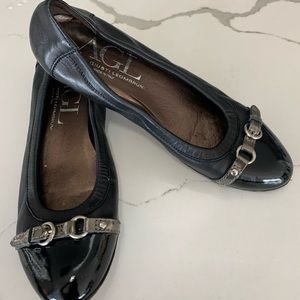 AGL Cap Toe Ballet Flat Black sz 10 us/40 eu
